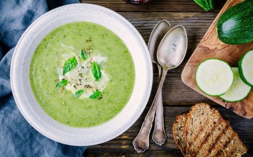 Crema fría de calabacín y puerro