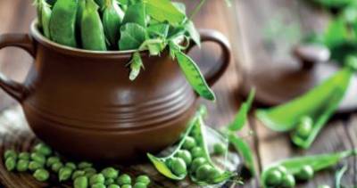 Guisantes con jugo de sus vainas y mejillón