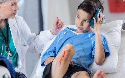 Niño con una lesión