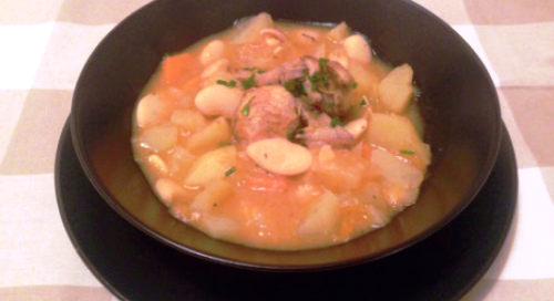 Receta estofado de judiones con codorniz